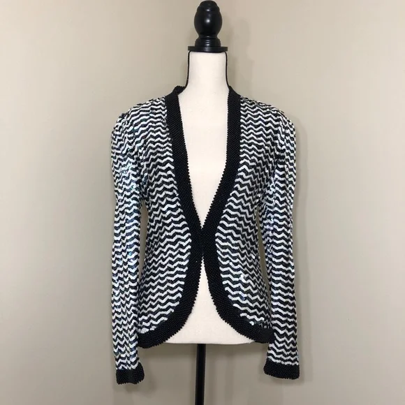 Vintage 80s NiteLine 100% Silk Sequin Blazer Small - Picture 3 of 16